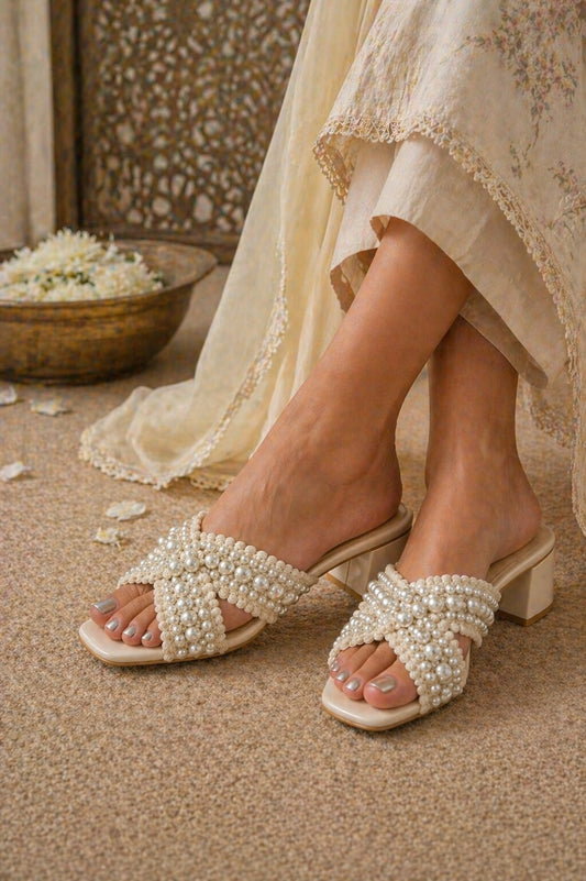 Pearl Bloom Heels