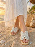 Dreamy Handcrafted Pearl Butterfly Beach Flats