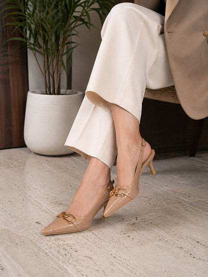 Luxe Buckle Slingback Heels | 3 Inches