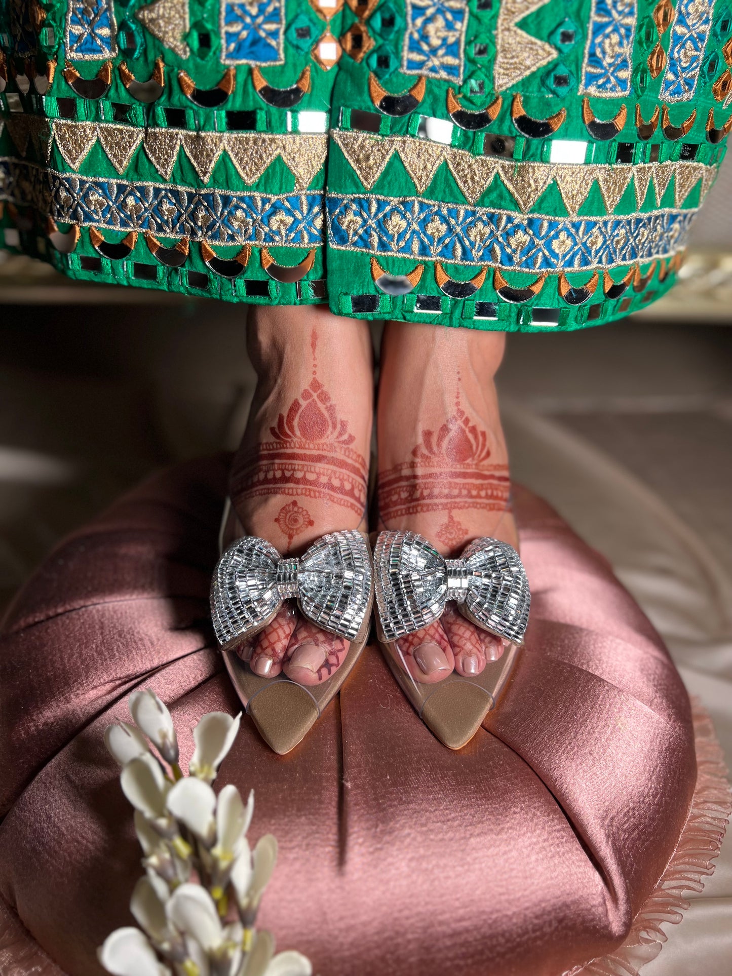 Statement Crystal Bow Luxe Clear Heels