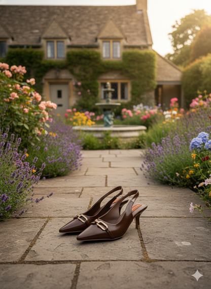 Classic Buckle Slingback Heels