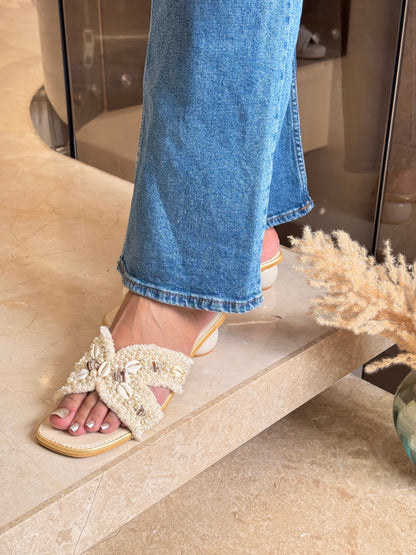 Noor Seashell Embellished Heels Sandal Stories