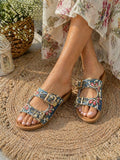 Denim Bloom Doctor Sole Sandals