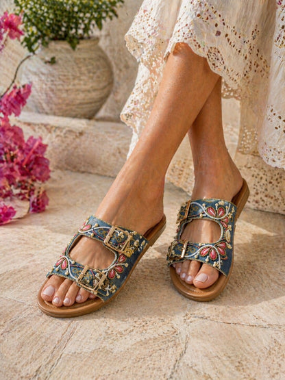 Denim Bloom Doctor Sole Sandals