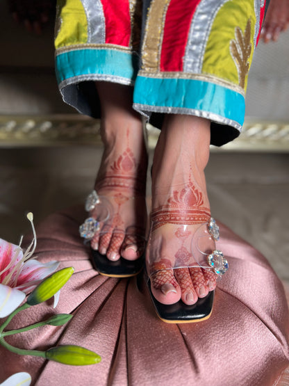 Crystal Bloom Clear Heels