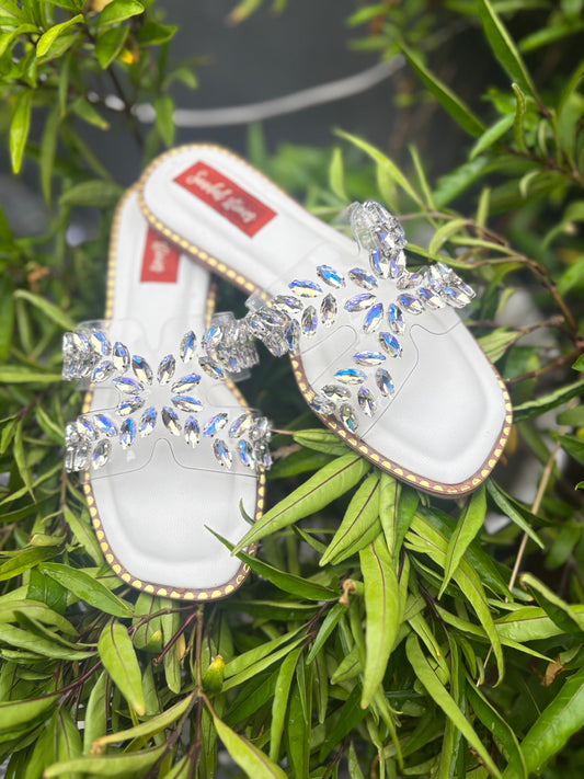 Crystal Bloom Slides Sandal Stories