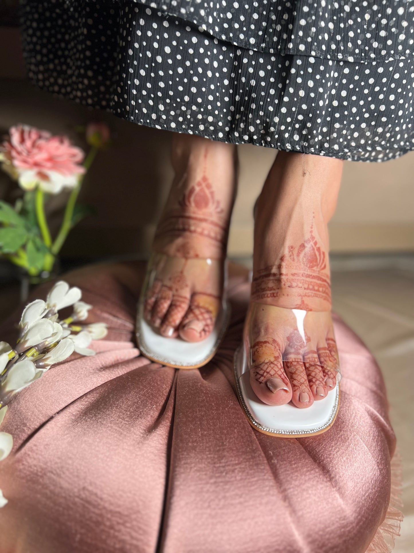 Crystal Chic Transparent Block Heels