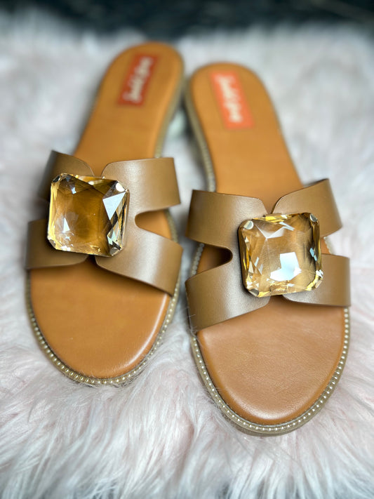 Kohinoor Glam Slides - Tan