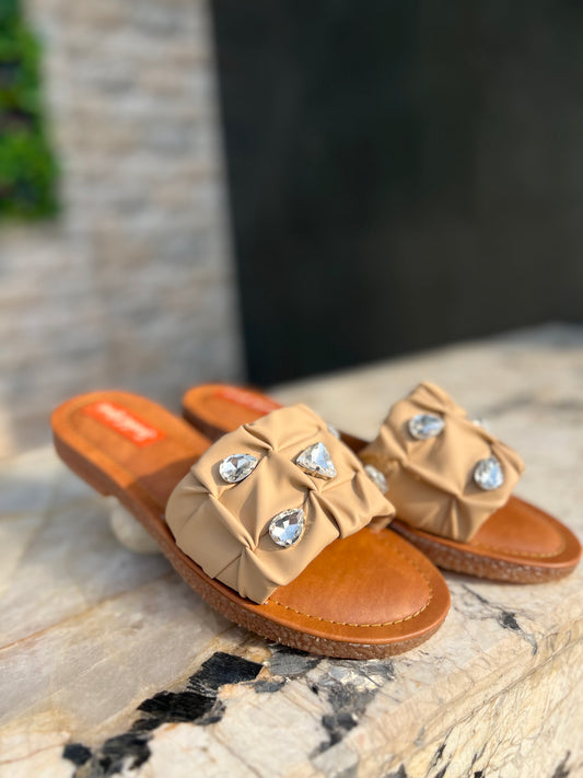 Ruhani Glam Flats – Champagne Beige