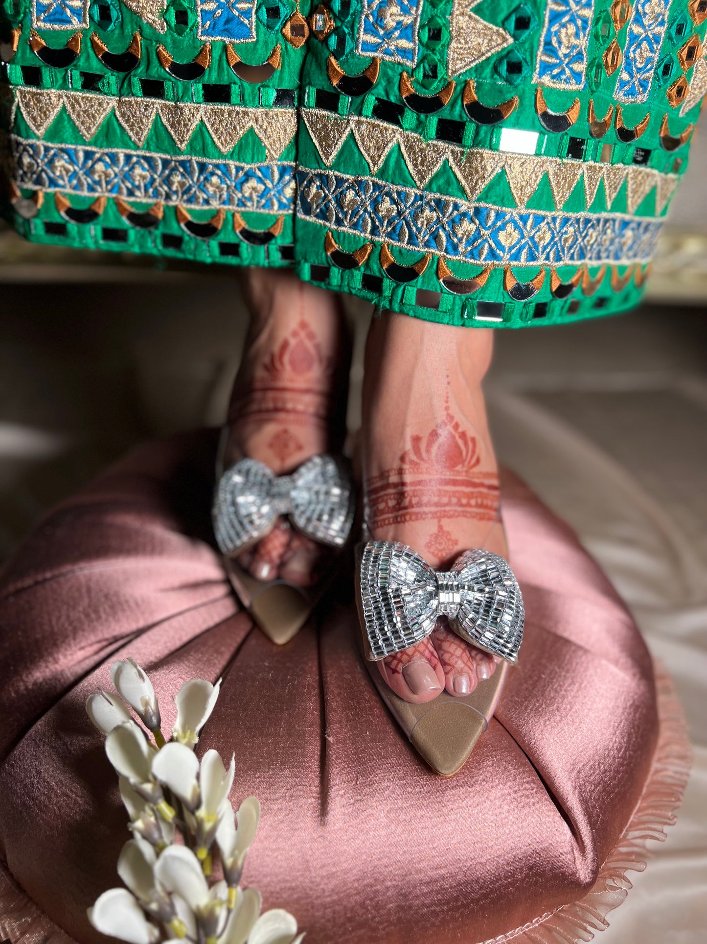 Statement Crystal Bow Luxe Clear Heels