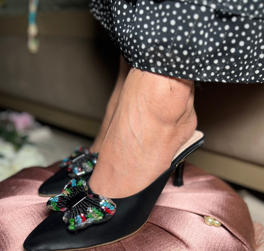 Midnight Butterfly Heels