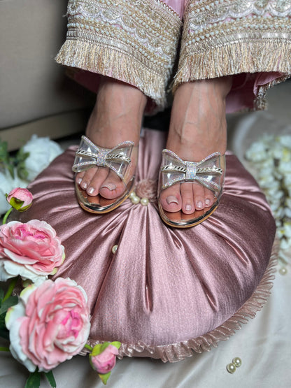 Crystal Bow Transparent Heels