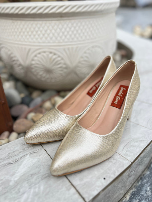 Golden Grace Block Heels Sandal Stories
