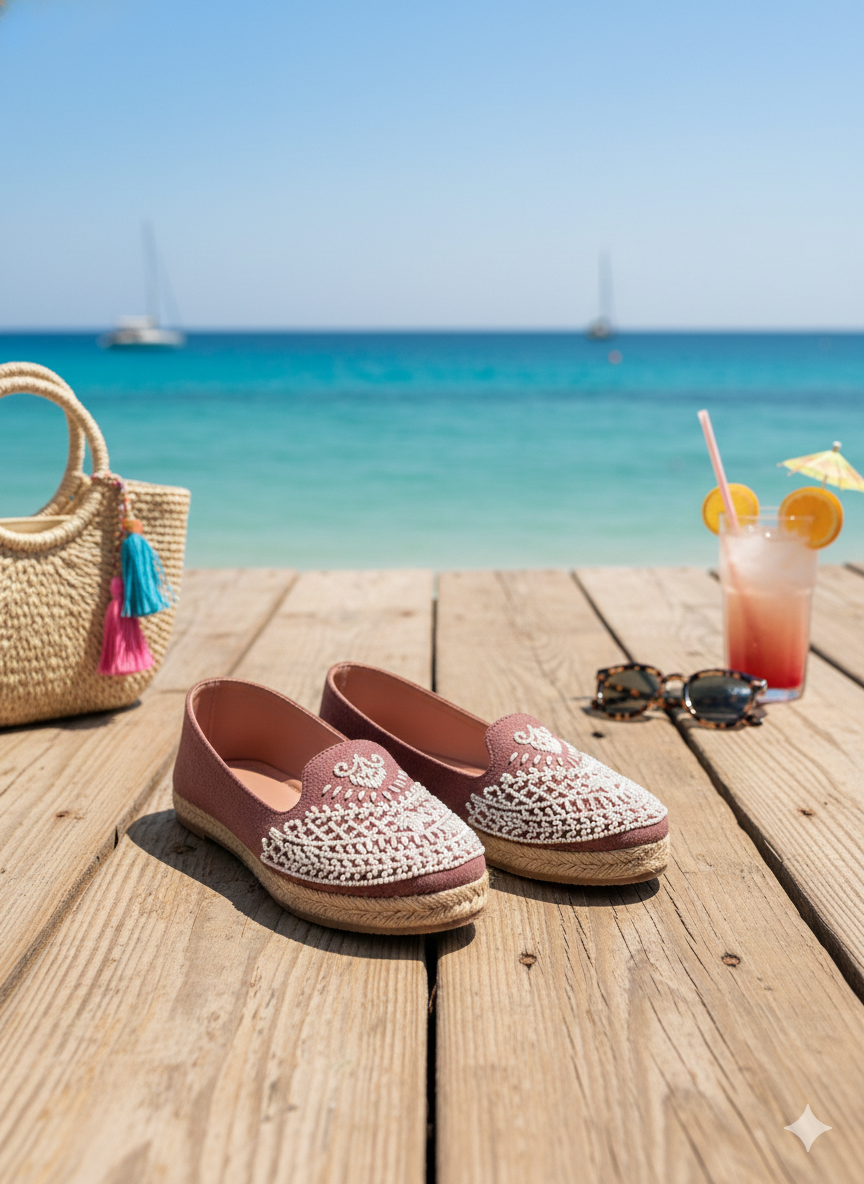 Noor Pearl Embroidered Espadrille