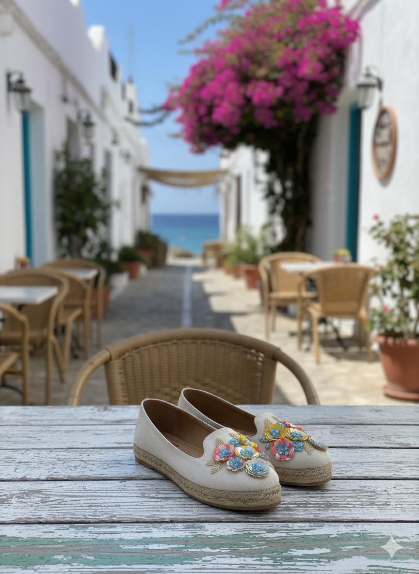 Mehfil Ivory Multi-Floral 3D Embellished Espadrilles