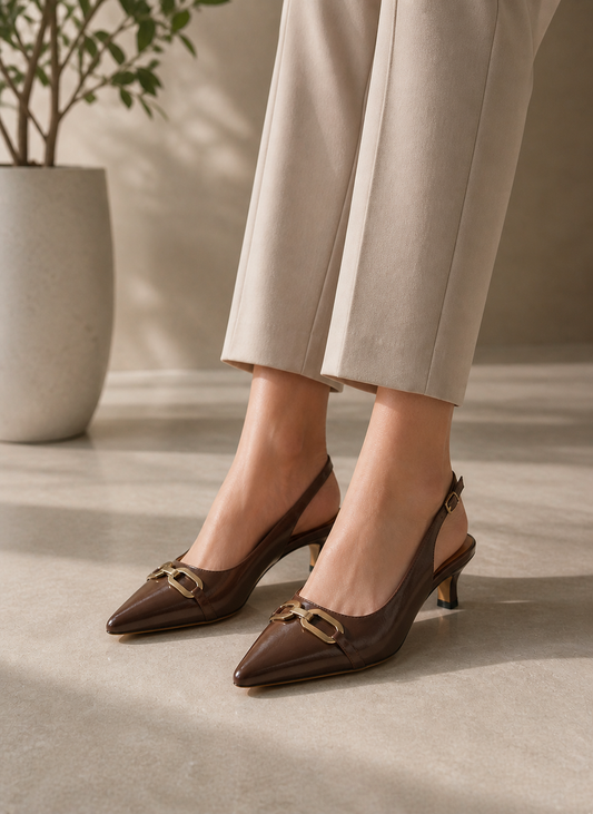 Classic Buckle Slingback Heels