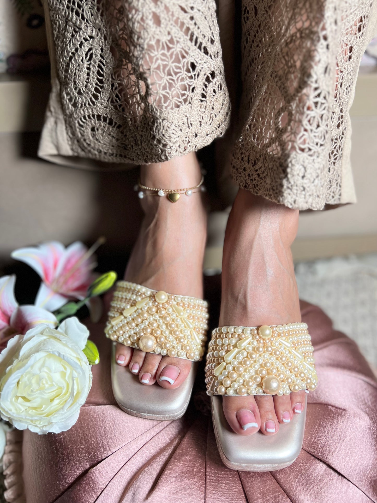 Ivory Luxe Pearl Wedges | 2 Inches
