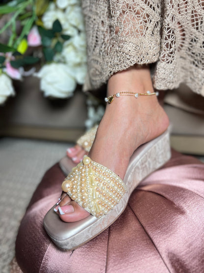 Ivory Luxe Pearl Wedges | 2 Inches