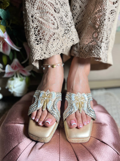 Champagne Flutter Wedges | 1.5 Inches