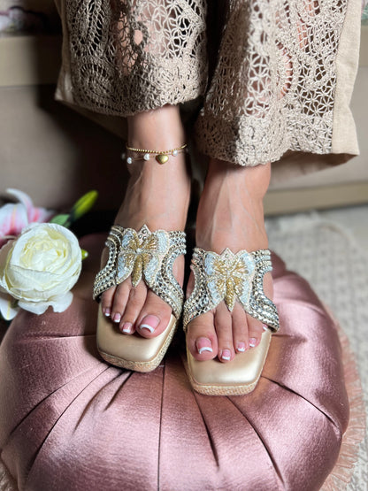 Champagne Flutter Wedges | 1.5 Inches