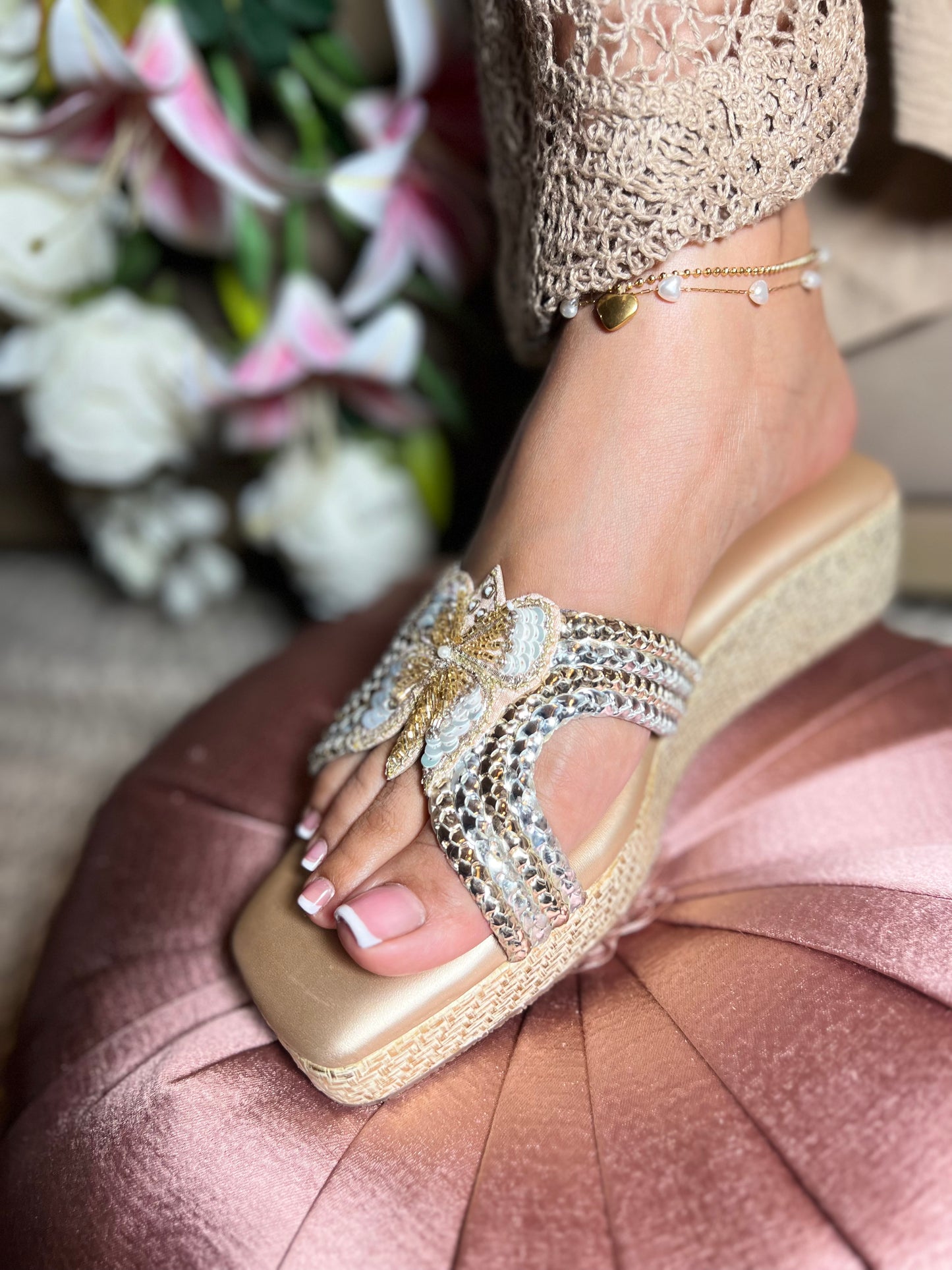 Champagne Flutter Wedges | 1.5 Inches