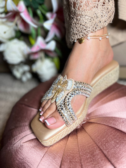 Champagne Flutter Wedges | 1.5 Inches