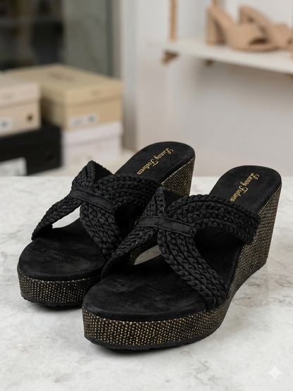 Midnight Weave Comfort Wedges | 3 Inches