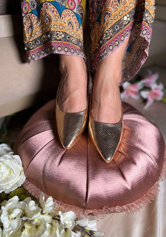 Rose Gold Chic Block Heels