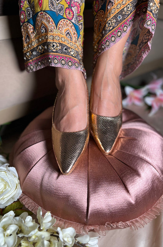 Rose Gold Chic Block Heels