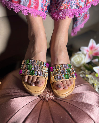 Noor Candy Embellished Wedges
