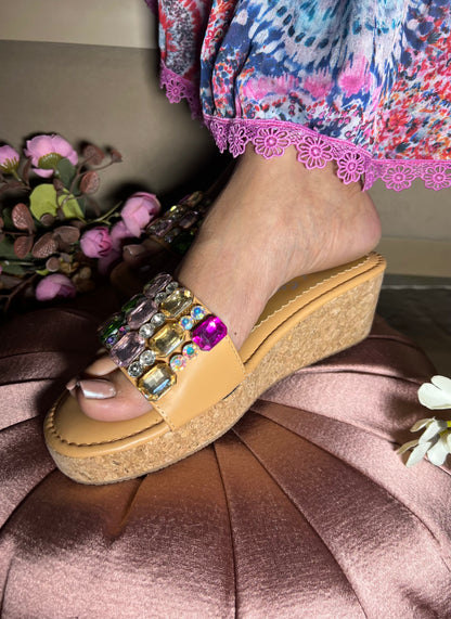Noor Candy Embellished Wedges