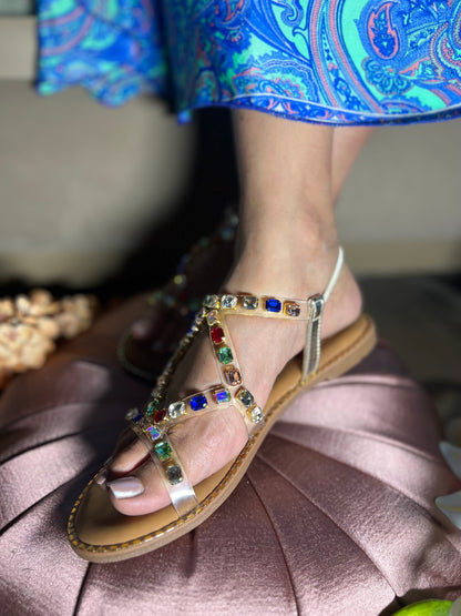 Noor Multi-Jewel Luxe Flats with Back Elastic