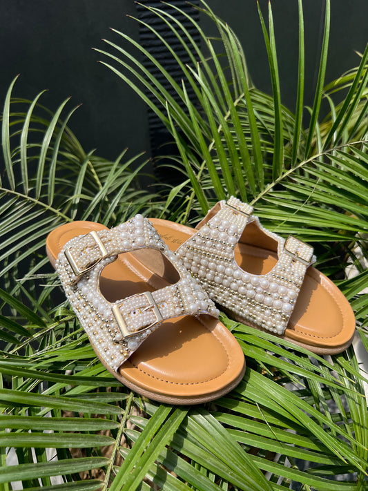 Ivory Pearl Dream Comfort Sliders