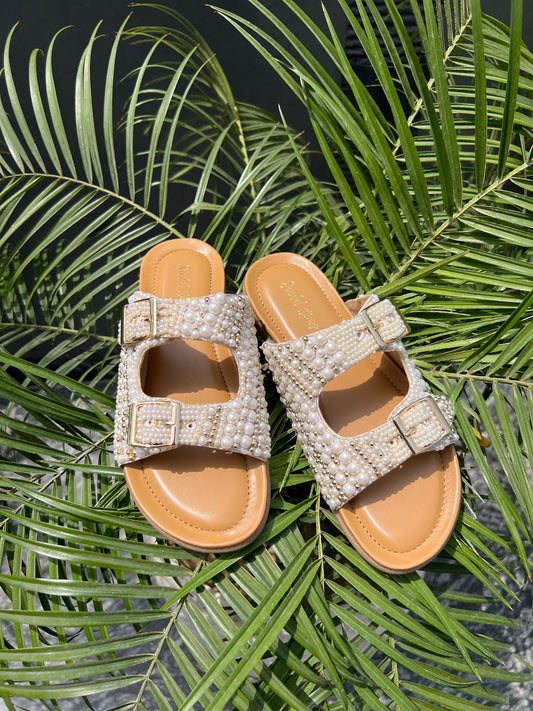 Ivory Pearl Dream Comfort Sliders