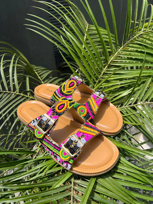 Tribal Bloom Comfort Slides