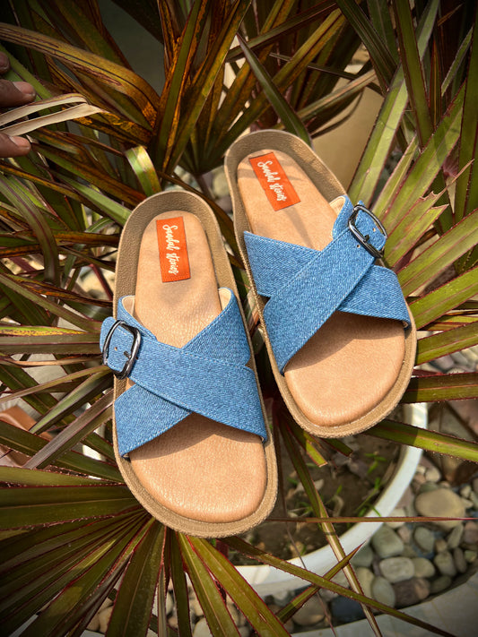 Blue Breeze – Denim Cross Sliders