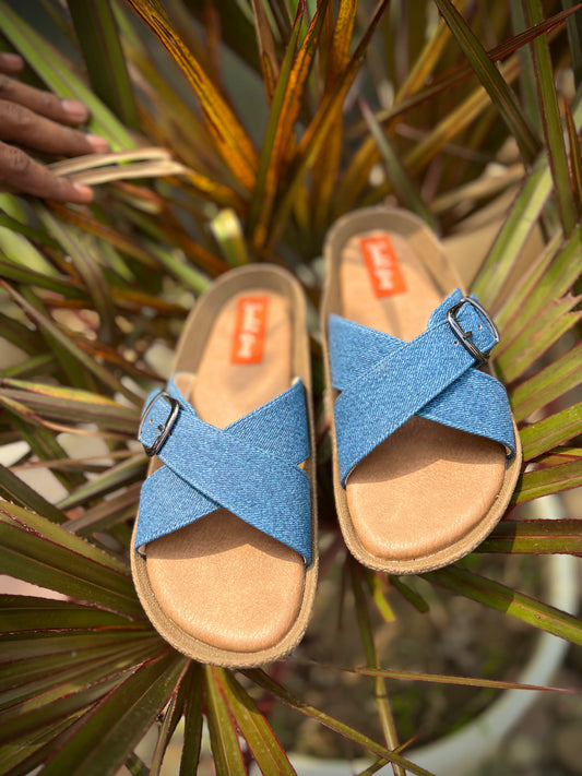 Blue Breeze – Denim Cross Sliders