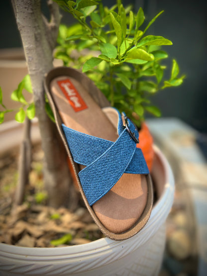 Blue Breeze – Denim Cross Sliders