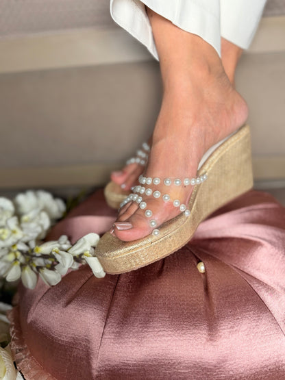 Pearl Aura Gold Wedges