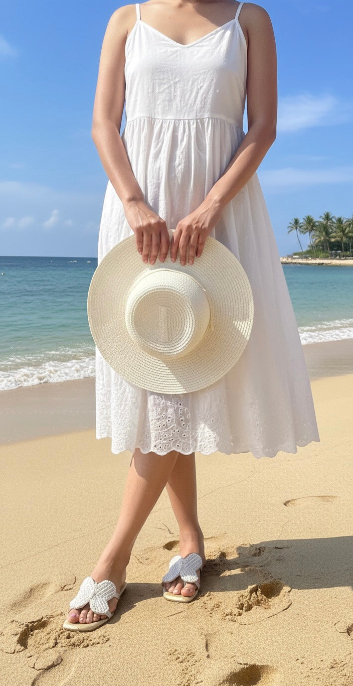 Dreamy Handcrafted Pearl Butterfly Beach Flats