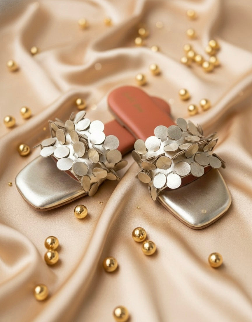 Classy Champagne Gold Flats