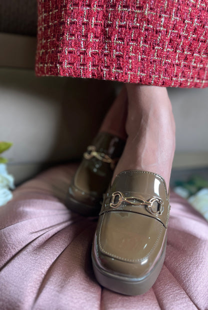 Olive Block-Heel Mules