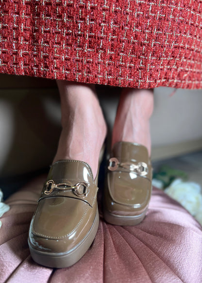 Olive Block-Heel Mules