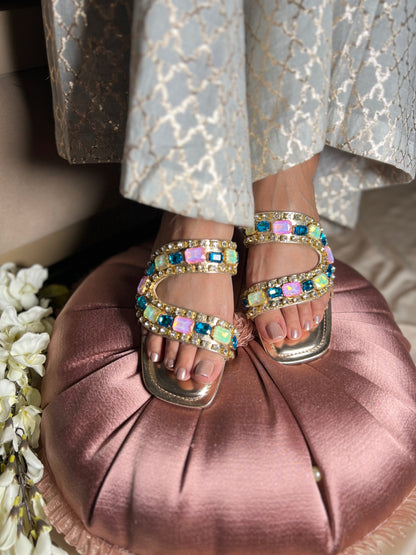 Noor Multi Embellished Luxe Flats