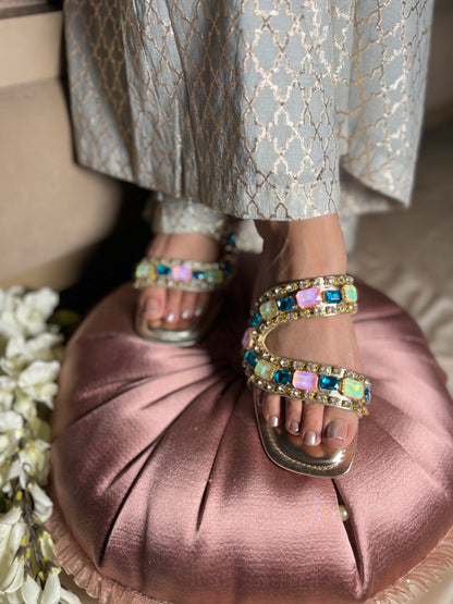 Noor Multi Embellished Luxe Flats
