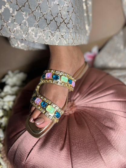 Noor Multi Embellished Luxe Flats