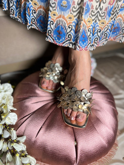 Classy Champagne Gold Block Heels