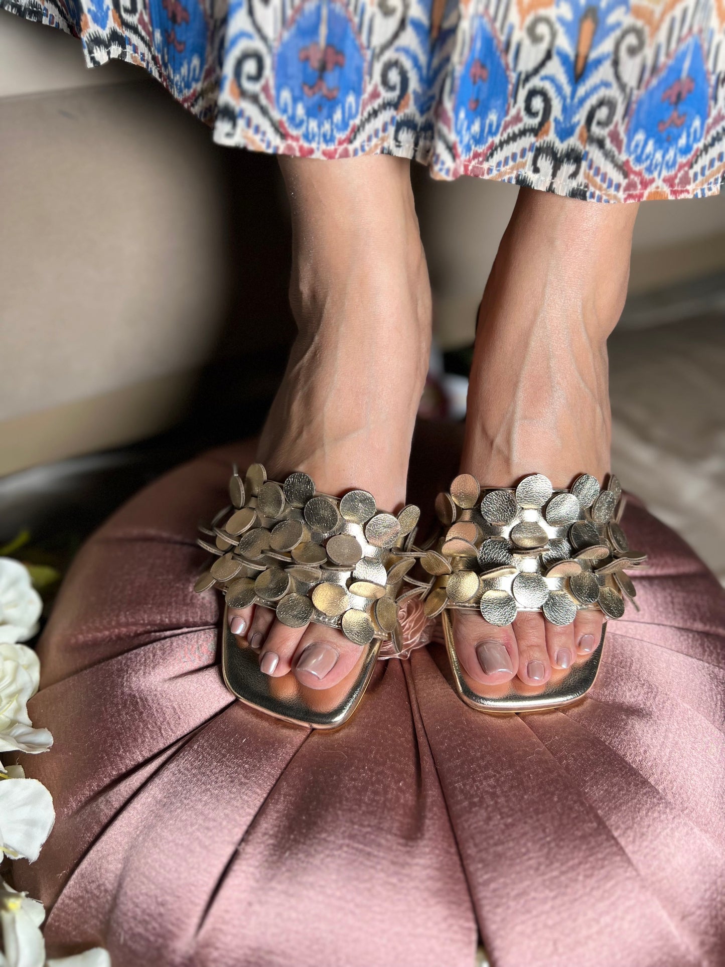 Classy Champagne Gold Block Heels