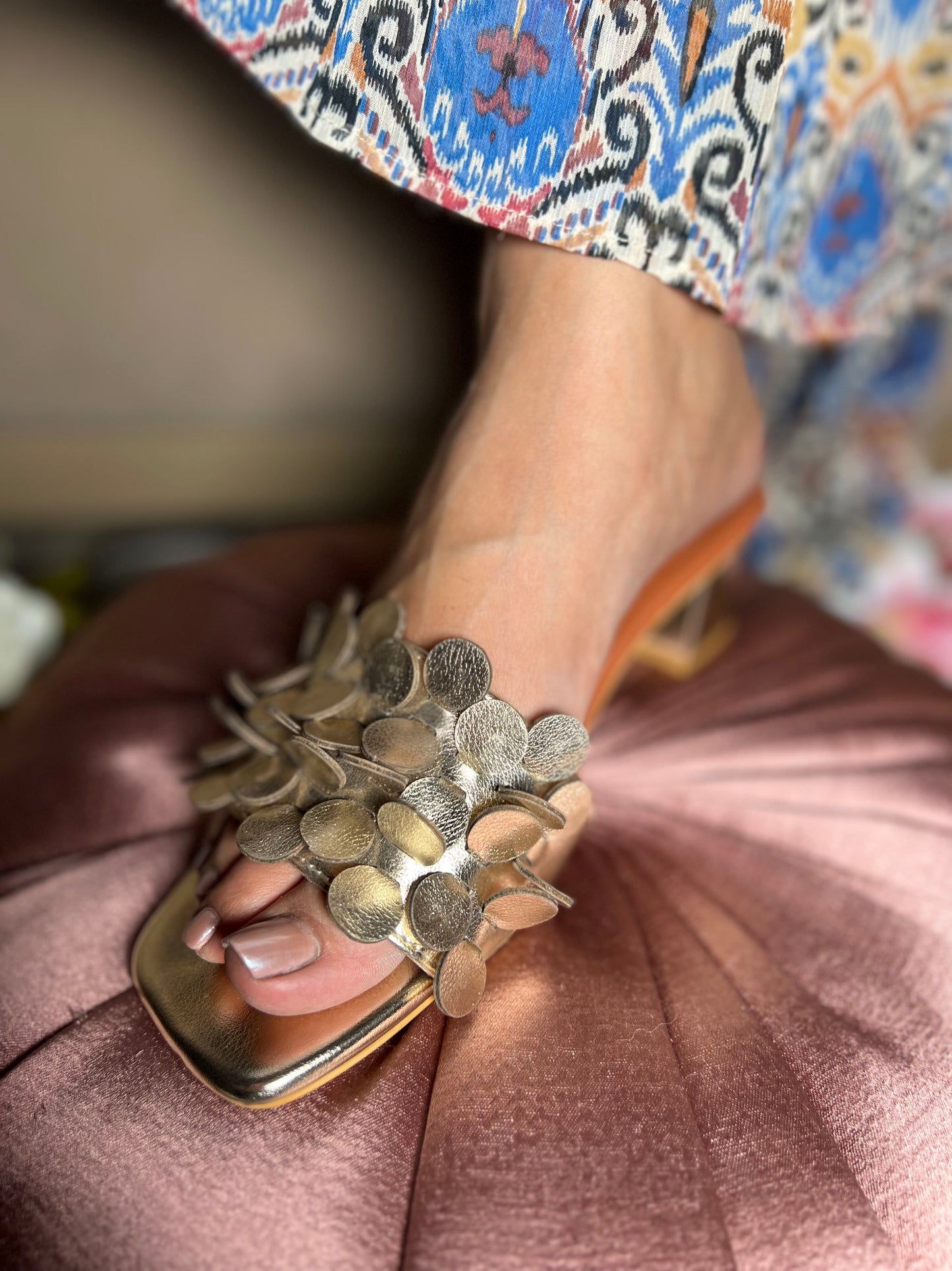 Classy Champagne Gold Block Heels