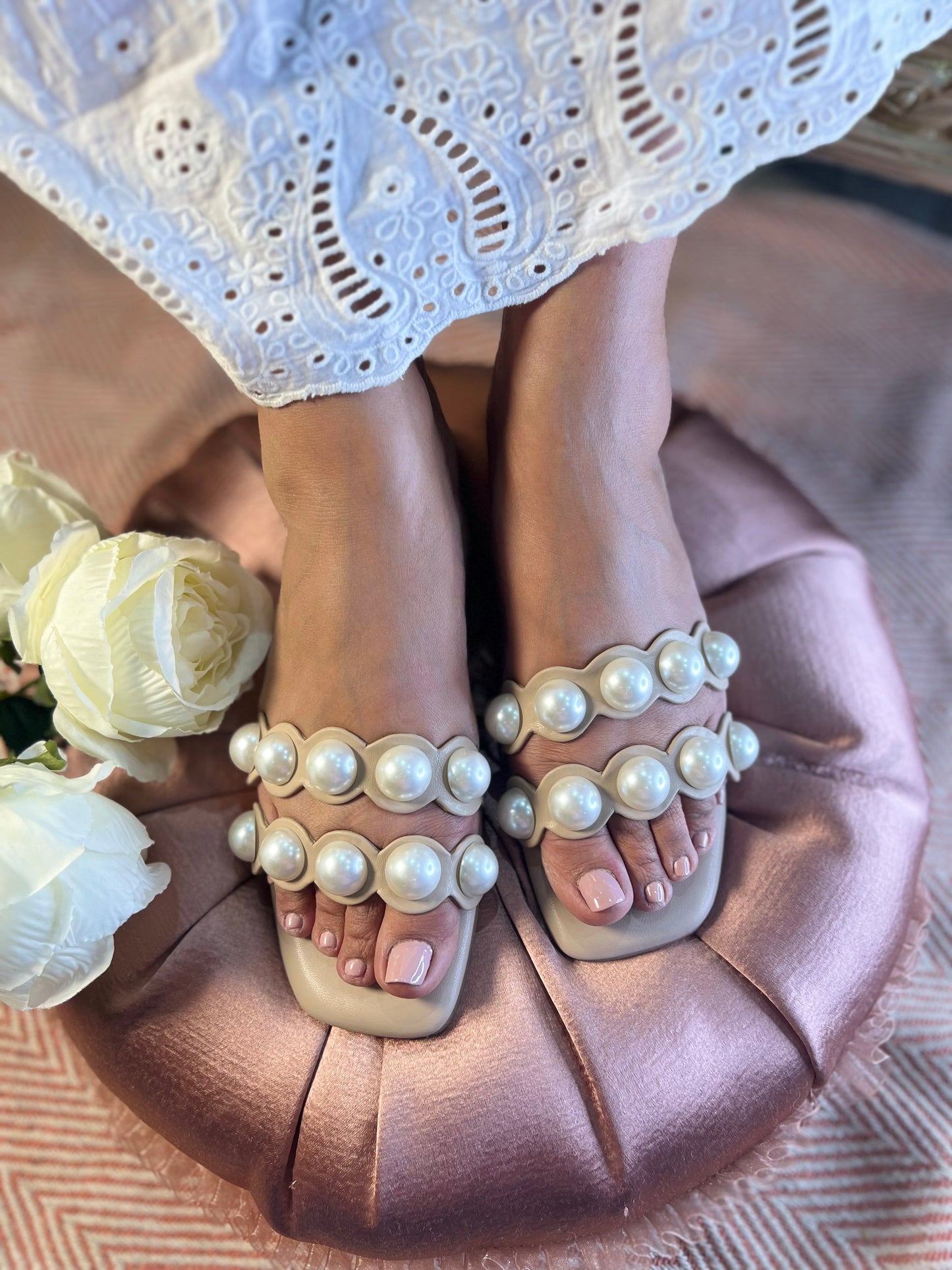 Pearl Elegance Statement Sandals